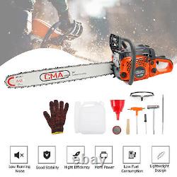 24 68CC Gasoline Chainsaw Cutting Wood Gas Sawing Aluminum Crankcase Chain Saw