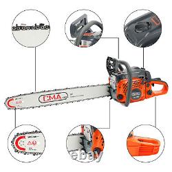 24 68CC Gasoline Chainsaw Cutting Wood Gas Sawing Aluminum Crankcase Chain Saw