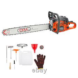 24 68CC Gasoline Chainsaw Cutting Wood Gas Sawing Aluminum Crankcase Chain Saw