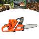 24 Inch Gasoline Chainsaw Cutting Wood Gas Sawing Crankcase Chain Saw 72cc New