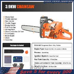 24 Inch Gasoline Chainsaw Cutting Wood Gas Sawing Crankcase Chain Saw 72cc NEW