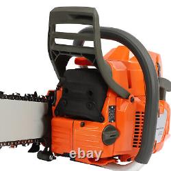 24 Inch Gasoline Chainsaw Cutting Wood Gas Sawing Crankcase Chain Saw 72cc NEW