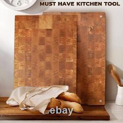 24x16 Wood Cutting Board, End Grain Board for Kitchen, Large Wooden Cutting Board