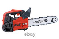 25.4cc Gas Top Handle Chainsaw Upgraded version 2-Stroke Engine Cut Wood 1000W