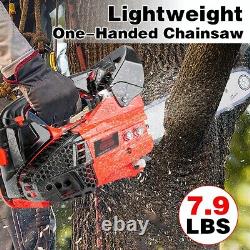 25.4cc Gas Top Handle Chainsaw Upgraded version 2-Stroke Engine Cut Wood 1000W