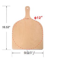 2x Large Pizza Peel Wooden Pizza Paddle Spatula Cutting Board for Baking Pizza