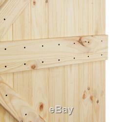 36x84Inches Heavy Duty Sliding Pre Cut Unfinished Knotty Wood Barn Single Door