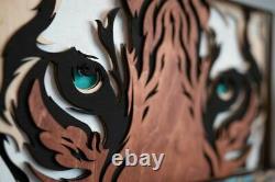 3D Wood Laser Cut Tiger Art 6 Layers