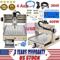 4 Axis 3040 CNC Router Engraver DIY PCB Wood Engraving Milling Cutting Drilling