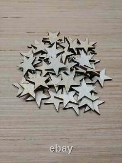 4000 1 inch Mini Wood Stars Laser Cut, Flag Making 1 Wooden Stars- D