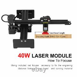 40W Mini CNC Laser Engraver Engraving Cutting Machine Desktop Printer Cutter Kit