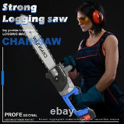 42V 16'' Electric Cordless Chainsaw Chain Saw Wood Cutting Tools With 2 Battery US