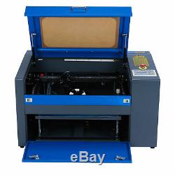 50W Engraving Cutting CO2 Laser Machine 300500mm Engraver Cutter W. Rotary Dark