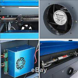 50W Engraving Cutting CO2 Laser Machine 300500mm Engraver Cutter W. Rotary Dark