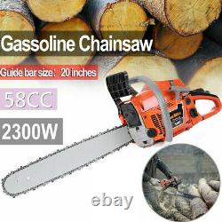 52/58CC 4.5HP 20'' Bar Gasoline Chainsaw Gas Powered Wood Cutting Chain Saw