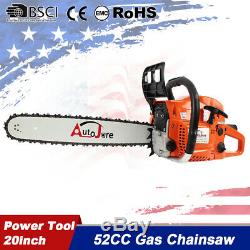 52CC 20 Gasoline Chainsaw Cutting Wood Gas Sawing Aluminum Crankcase Chain Saw