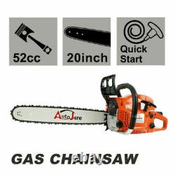 52CC Gas Chainsaw 2 Stroke Aluminum Crankcase Chain Saw Wood Cutting Machine 20