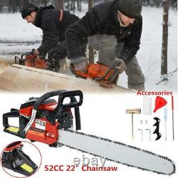 52cc 22 Bar Gas Powered Chain Saw 52cc 2 Cycle Tree Chainsaw Wood Cutting CDI