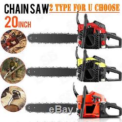 58CC 20 Inch Chainsaw 2 Stroke Gasoline Powered Handheld Chain Saw Cutting Wood