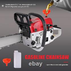 58cc Gas Chainsaw 22 Bar Gasoline Powered Chain Saw 2 Cycle Engine Wood Cutting