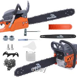 58cc Gas Top Handle Chainsaw with 20'' Bar Chain 2-Stroke Engine Cut Wood