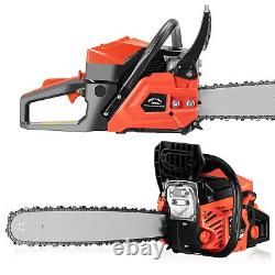 58cc Gas Top Handle Chainsaw with 20'' Bar Chain 2-Stroke Engine Cut Wood