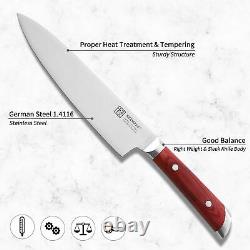 5PCS Kitchen Cooking Knife Set High Carbon German Stainless Steel Chef Meat Cut