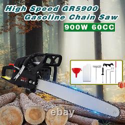 60CC 22 Gasoline Chainsaw Chain Saw Cutting Wood Gas Sawing Aluminum Crankcase