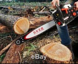 62cc Chainsaw Gasoline Powered Cutting Wood Gas Chain Saw 2 Stroke Tree Pruning