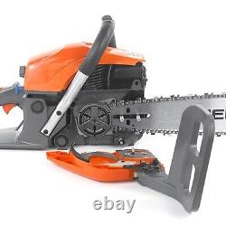 62cc Gas Powered Chainsaw with 20'' Guide Bar Saw Chain 2-Stroke Engine Cut Wood