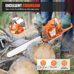 72cc Gas Powered Chainsaw with 24'' Guide Bar Chain Saw 2-Stroke Engine Cut Wood