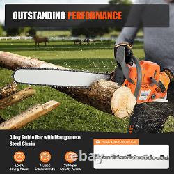 72cc Gas Powered Chainsaw with 24'' Guide Bar Chain Saw 2-Stroke Engine Cut Wood