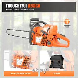 72cc Gas Powered Chainsaw with 24'' Guide Bar Chain Saw 2-Stroke Engine Cut Wood