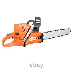 72cc Gas Powered Chainsaw with 24'' Guide Bar Chain Saw 2-Stroke Engine Cut Wood