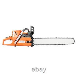 72cc Gas Powered Chainsaw with 24'' Guide Bar Chain Saw 2-Stroke Engine Cut Wood