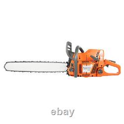 72cc Gas Powered Chainsaw with 24'' Guide Bar Chain Saw 2-Stroke Engine Cut Wood