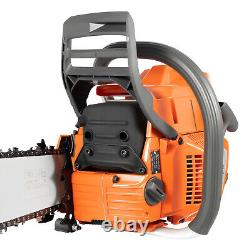 72cc Gas Powered Chainsaw with 24'' Guide Bar Chain Saw 2-Stroke Engine Cut Wood