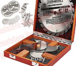 8 24T Carbide Tipped Woodworking Stacked Dado Saw Blade Flat Bottom Cut