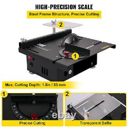 96W Hobby Mini Table Saw for Woodworking Angle Cutting Portable Saw Adjustable