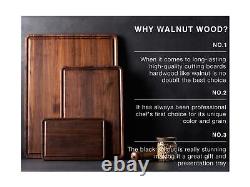 AZRHOM XXL Large Walnut Wood Cutting Board for Kitchen 24x18 (Gift Box) with