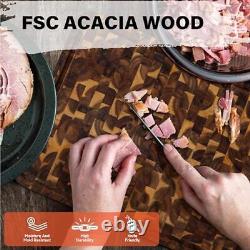 Acacia Large Wood Cutting Boards for Kitchen, Butcher 24L x 18W End Grain