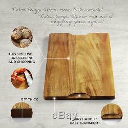 Acacia Wood Cutting Board 15 x 10 x 0.7 Inch Extra Large US Stock
