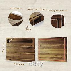 Acacia Wood Cutting Board 16 x 12 x 1.5 Inch Extra Large & Thick US Stock