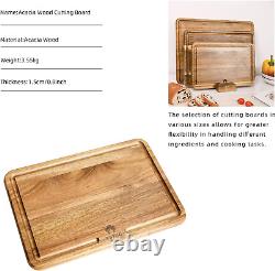 Acacia Wood Cutting Board Set of 3 for Kitchen, Thick Chopping Board, Large Wood