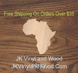 Any Size Africa Wood Cutout, Laser Cut Wood, Crafting Supplies