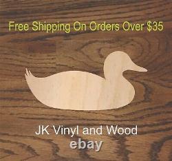Any Size Duck, Swimming Duck, Wood Cutout, Laser Cut Wood, A338