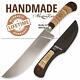 Bbq Chef Knife Stainless Steel Blade Birchbark Handle Hand Forged Cutting Food
