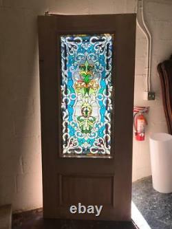 Beautiful Mahogany Cut Stained Glass Custom Estate Door Jhl2147-26