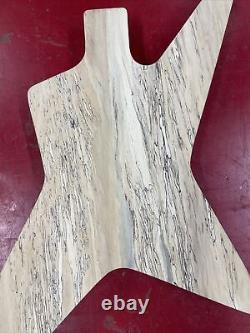 Beautiful Pre-Cut Spalted Tamarind Guitar Body Blank, 4 Pieces Glued Solid
