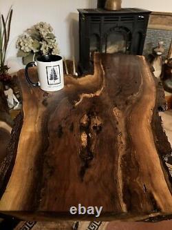 Black Walnut Aged Slab/ Live Edge Crotch Cut Planed Tabletop Artistic Wood 209B